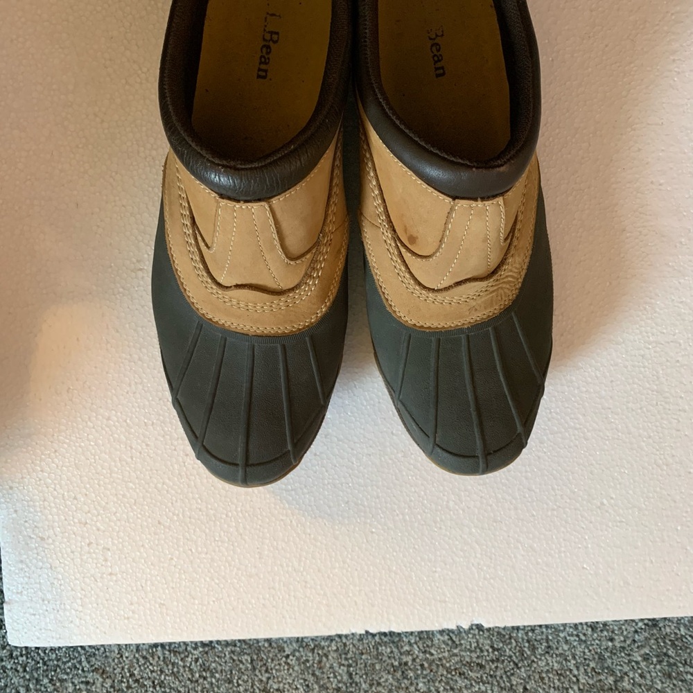 L.L. Bean Tan and Black Rain & Snow Boots